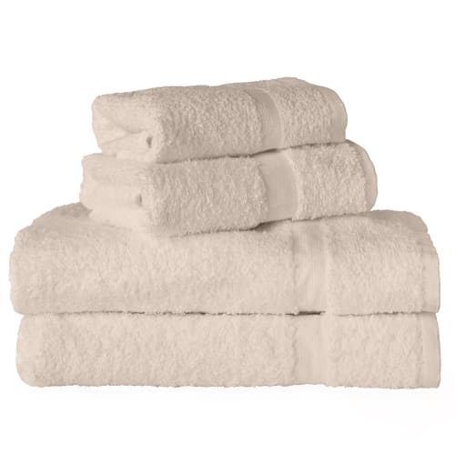 Centex Bath Towel, Blended Double Cam Border, 24x54, 12.5 lbs/dz, Beige